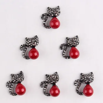 (120pcs/lot)High Quality Black Cat Shape Rhinestone Button With Red Pearl Artificial Metal Crystal Button For Girl Jewelry
(120pcs/lot)High Quality Black Cat Shape Rhinestone Button With Red Pearl Artificial Metal Crystal Button For Girl Jewelry