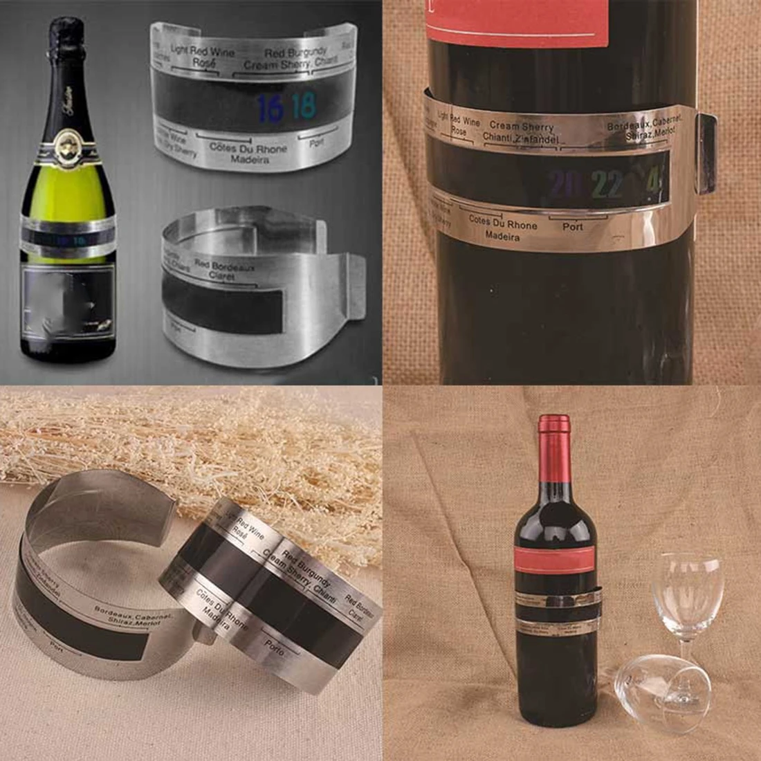 Stainless Steel Wine Bracelet Thermometer (4--24'C), red wine temperature sensor for beer homebrewing
Stainless Steel Wine Bracelet Thermometer (4--24'C), red wine temperature sensor for beer homebrewing