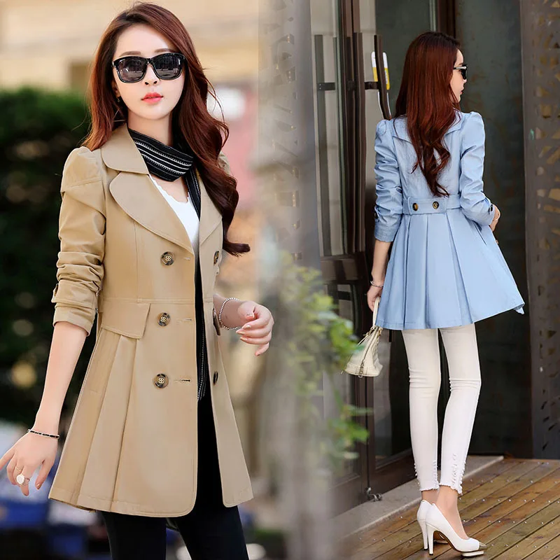 2018 show thin double-breasted coat lapels female in the spring and autumn period and the new long coat
2018 show thin double-breasted coat lapels female in the spring and autumn period and the new long coat