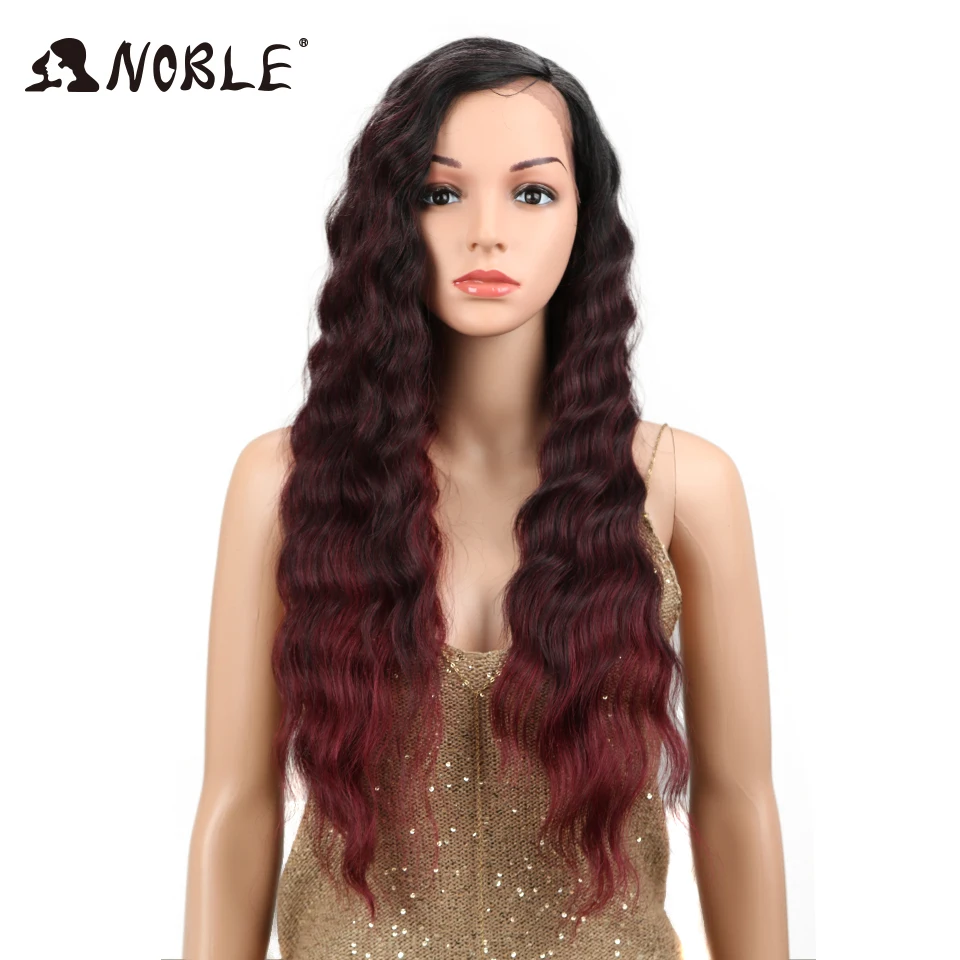 Noble 150 Density Lace Front Wig High Temperature Fiber Swiss Black Burgundy Side Part Deep Wave Synthetic Wigs For Women 28inch
Noble 150 Density Lace Front Wig High Temperature Fiber Swiss Black Burgundy Side Part Deep Wave Synthetic Wigs For Women 28inch