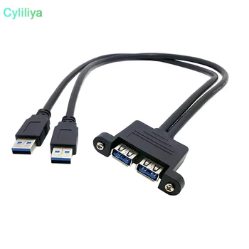 100Pcs 20cm Combo Dual USB 2.0 Male to Female Extension Cable with Screw Panel Mount Holes dhl Fedex Free ship
100Pcs 20cm Combo Dual USB 2.0 Male to Female Extension Cable with Screw Panel Mount Holes dhl Fedex Free ship