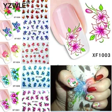 60 feuilles Nail Art fleur transfert d'eau autocollant ongles beauté enveloppes feuille vernis décalcomanies temporaire tatouages filigrane XF1001-1060(China)