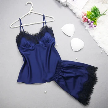 Silk Pajama Set for Women Lace Patchwork Summer Home Wear Spaghetti Strap Tops and Pants Set 2pcs Pajama Set V-neck Sleepwear
Silk Pajama Set for Women Lace Patchwork Summer Home Wear Spaghetti Strap Tops and Pants Set 2pcs Pajama Set V-neck Sleepwear