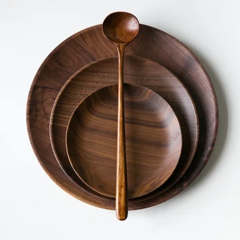 Natural wood plate dishes fruit tray walnut plates dinnerware sets kitchen tools dark walnut tray
Natural wood plate dishes fruit tray walnut plates dinnerware sets kitchen tools dark walnut tray