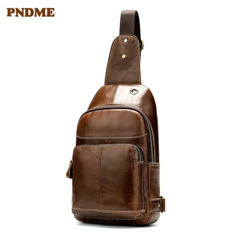 PNDME top layer cowhide men's chest bag multi-function retro shoulder messenger bags genuine leather USB phone bags for men's
PNDME top layer cowhide men's chest bag multi-function retro shoulder messenger bags genuine leather USB phone bags for men's