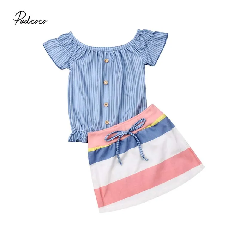 2019 Brand Infant Kids Baby Girls Fashion Clothes 2Pcs Striped Button Tops Blouse+Color Stripe Dress Bodycon Skirt Children Set
2019 Brand Infant Kids Baby Girls Fashion Clothes 2Pcs Striped Button Tops Blouse+Color Stripe Dress Bodycon Skirt Children Set