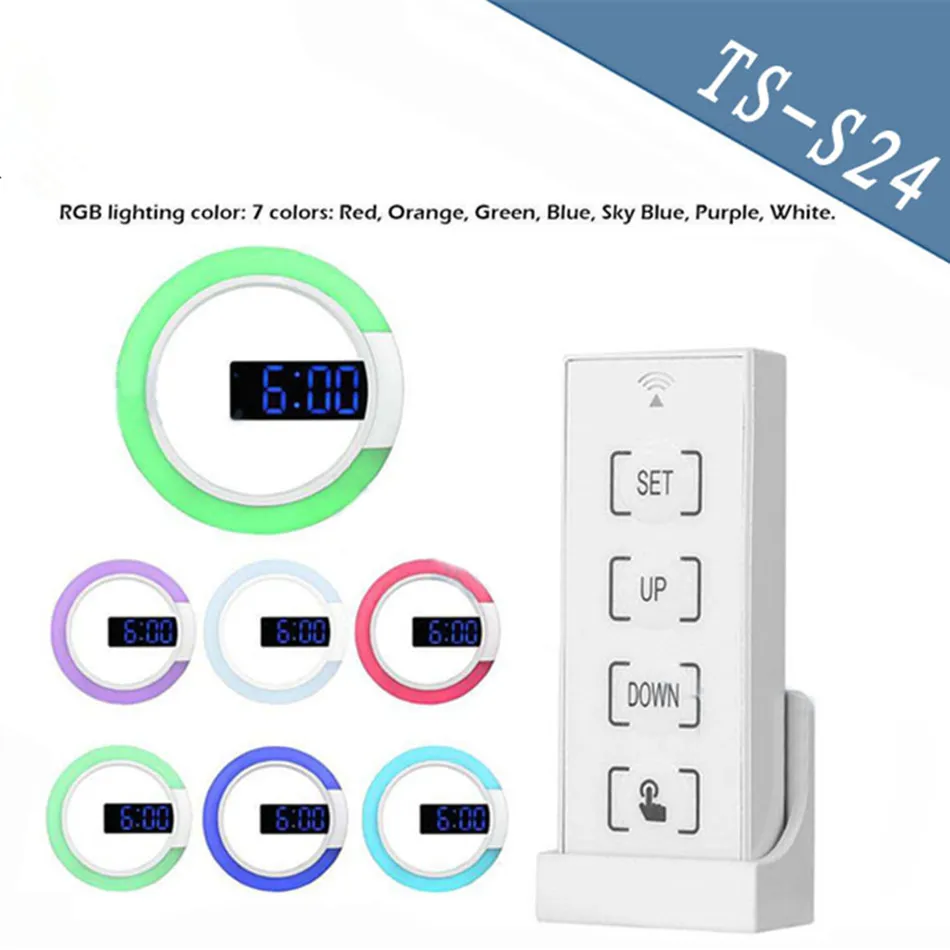 TS-S24 New LED Mirror Hollow Wall Clock Creative With Alarm Temperature Ring Light Multi-color Switch
TS-S24 New LED Mirror Hollow Wall Clock Creative With Alarm Temperature Ring Light Multi-color Switch