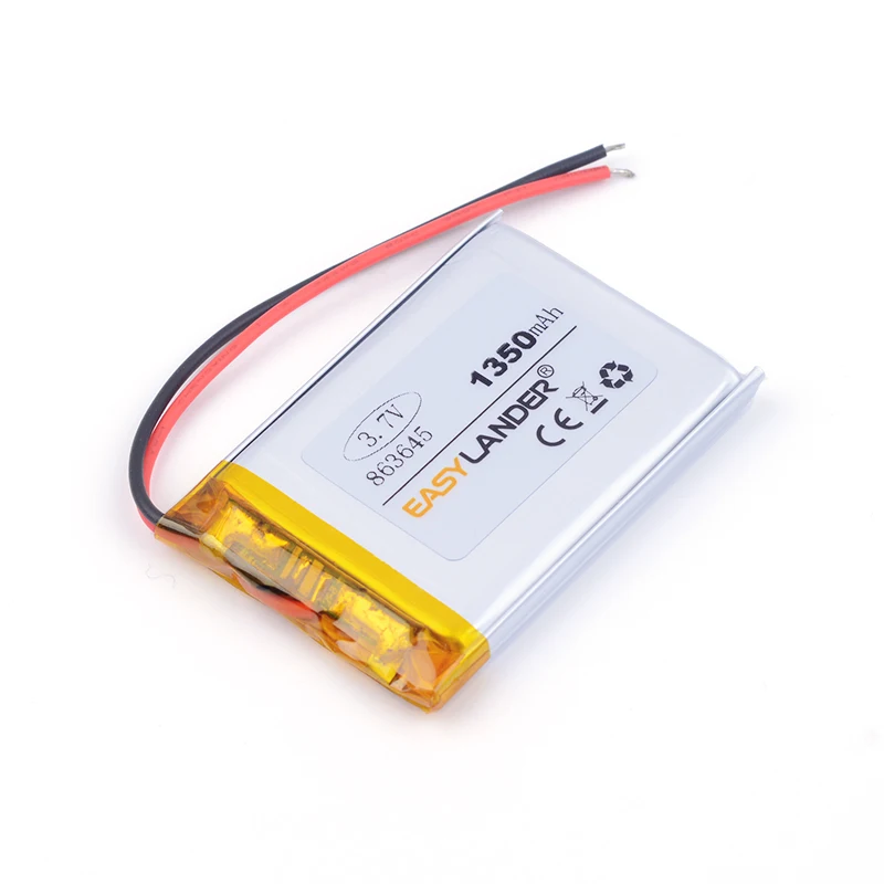 3.7 V tablet battery 863645 1350mAh card speakers GPS vehicle traveling data recorder andorid phone toys PDA Tools | Электроника