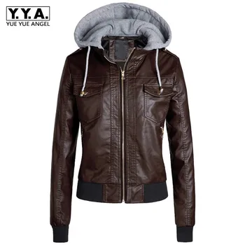 Women Autumn New Hoody Pu Leather Jacket Moto Biker Fleece Lining Slim Fit Faux Leather Coat Casual Outwear Zipper Female Jacket
Women Autumn New Hoody Pu Leather Jacket Moto Biker Fleece Lining Slim Fit Faux Leather Coat Casual Outwear Zipper Female Jacket