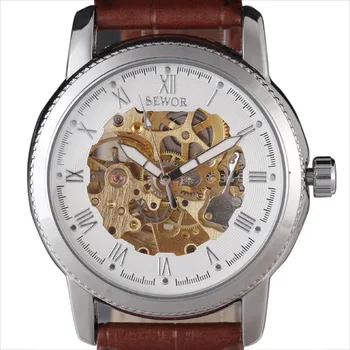 2016 Brand Luxury Sewor Classic Best Gift Skeleton Watch Men Brown Leather Strap Male Hollow Mechanical Automatic Wristwatches
2016 Brand Luxury Sewor Classic Best Gift Skeleton Watch Men Brown Leather Strap Male Hollow Mechanical Automatic Wristwatches