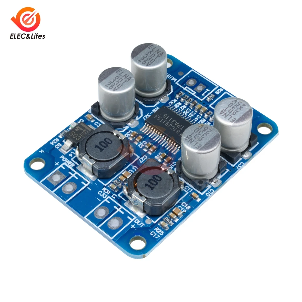 DC 8-24V TPA3118 Mono Digital Audio Amplifier Board PBTL 60W AMP Module Chip 1X60W 4-8 Ohms Replace TPA3110 For Arduino DIY
DC 8-24V TPA3118 Mono Digital Audio Amplifier Board PBTL 60W AMP Module Chip 1X60W 4-8 Ohms Replace TPA3110 For Arduino DIY