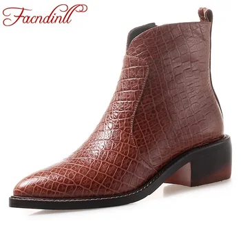 FACNDINLL new fashion genuine leather women ankle boots square med heels pointed toe platform zipper shoes woman riding boots
FACNDINLL new fashion genuine leather women ankle boots square med heels pointed toe platform zipper shoes woman riding boots