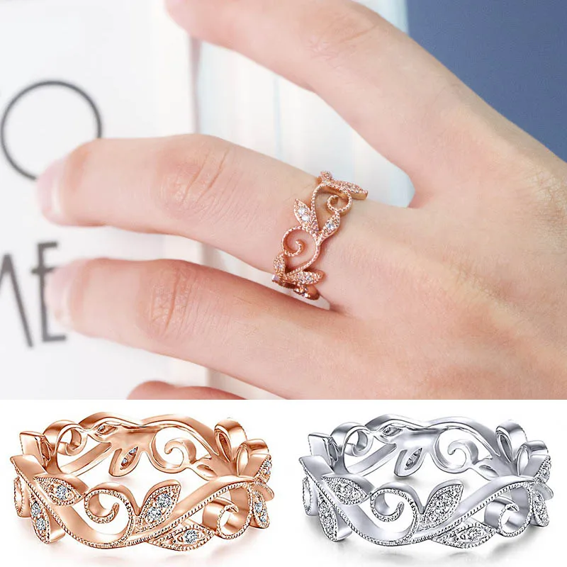 Silver Vine leaves Zircon 2019 New Arrival Rose Golden Flower 1PC Beautiful Size6/7/8/9/10 Hot Sale Ring Leaf Exquesite Crystal
Silver Vine leaves Zircon 2019 New Arrival Rose Golden Flower 1PC Beautiful Size6/7/8/9/10 Hot Sale Ring Leaf Exquesite Crystal