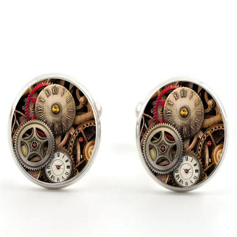 Fashion handmade retro steampunk watch personality crystal glass men's T-shirt jewelry cufflinks 20mm
Fashion handmade retro steampunk watch personality crystal glass men's T-shirt jewelry cufflinks 20mm