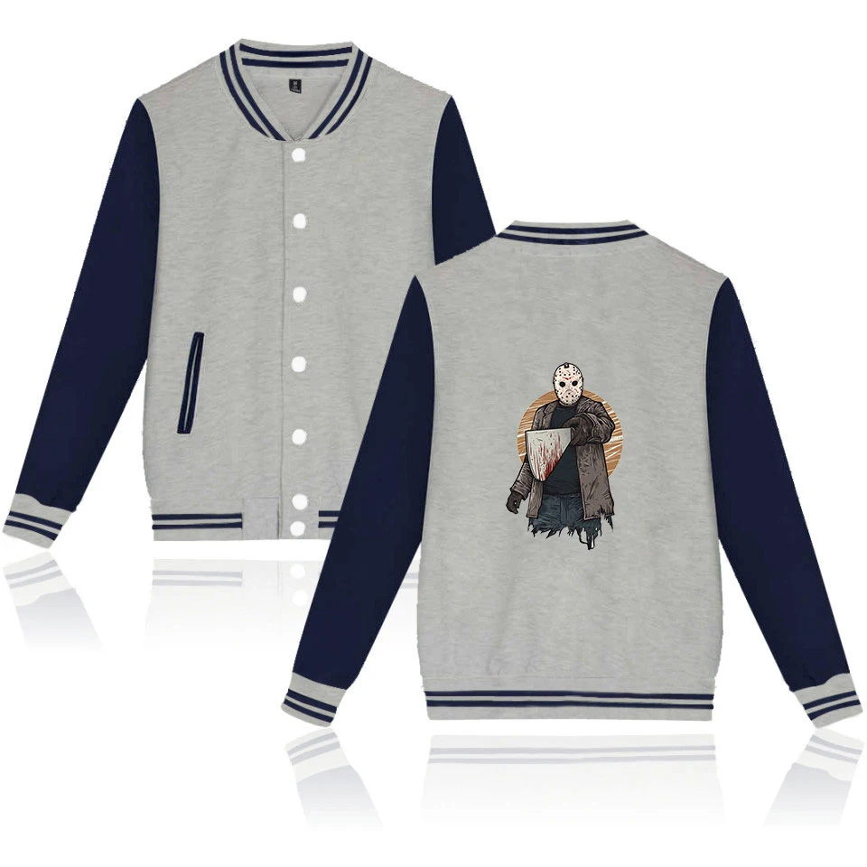New casual baseball jacket Friday the 13th the game sunny handsome baseball jacket sweatshirt clothes men's jacket xxs-4xl
New casual baseball jacket Friday the 13th the game sunny handsome baseball jacket sweatshirt clothes men's jacket xxs-4xl