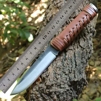 2016 Manual forging hunting knife outdoor products Small steel head straight knife Survival equiped saber technology tool