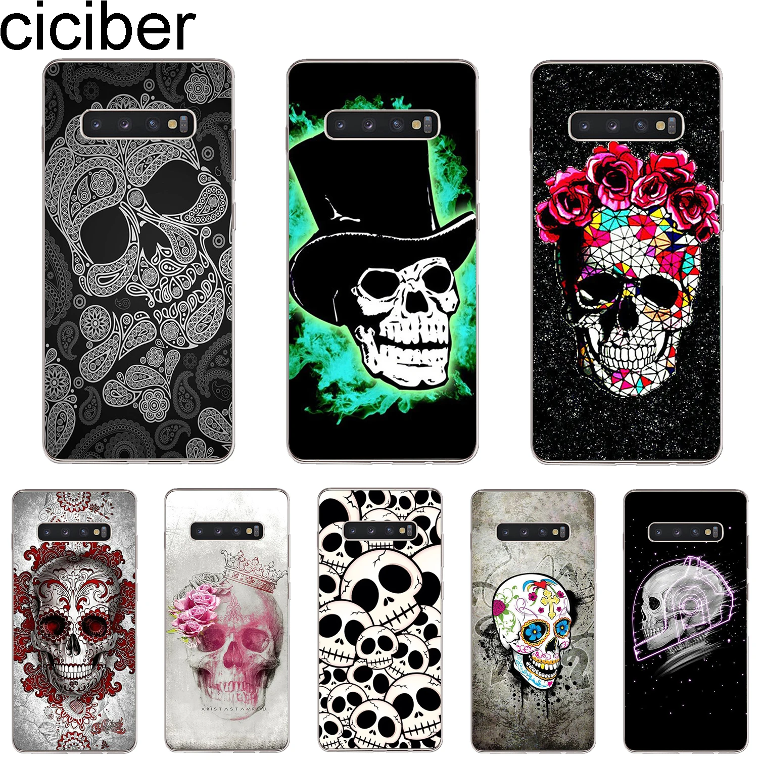ciciber Cover For Samsung Galaxy S9 S8 S7 S6 S5 S10+ S10e Lite Plus Edge Phone Cases Soft TPU Fashion Skull Shell Capa Coque
ciciber Cover For Samsung Galaxy S9 S8 S7 S6 S5 S10+ S10e Lite Plus Edge Phone Cases Soft TPU Fashion Skull Shell Capa Coque