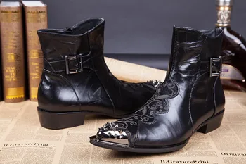 Geniune Leather Men Ankle Boots Rivets Club Shoe For Man Fashion Men Cowboy Shoes New Brand Male Riding Shoes Plus Size 38-46
Geniune Leather Men Ankle Boots Rivets Club Shoe For Man Fashion Men Cowboy Shoes New Brand Male Riding Shoes Plus Size 38-46