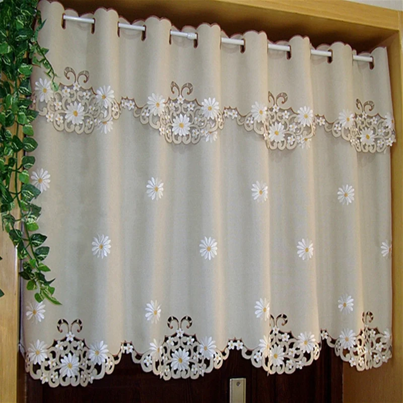 Image British Half curtain Embroidered Window Valance customize Light Shading Curtain For Kitchen Cabinet Door Free Shipping A 43
