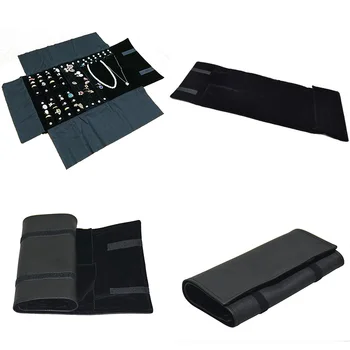 Black PU Jewelry Display Roll Bag Necklace Punch Exhibition Pendant Ring Earring Stud Chain Organizer Display Roll Bag 29*10cm
Black PU Jewelry Display Roll Bag Necklace Punch Exhibition Pendant Ring Earring Stud Chain Organizer Display Roll Bag 29*10cm