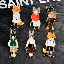 2018 Popular Cartoon Free Shipping Super Cute Rabbit Cat Fox Couples Family Alloy Metal Enamel Brooch Pin Fashion Jewelry 2018 Popular Cartoon Free Shipping Super Cute Rabbit Cat Fox Couples Family Alloy Metal Enamel Brooch Pin Fashion Jewelry