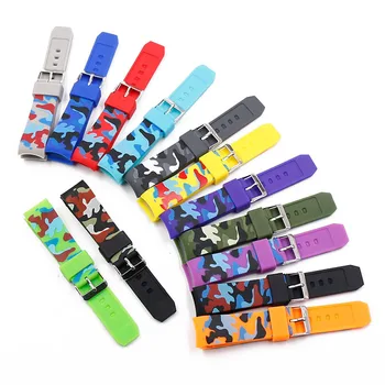 Camouflage silicone strap men's pin buckle 22mm watch accessories sports waterproof rubber strap female bracelet watch band
Camouflage silicone strap men's pin buckle 22mm watch accessories sports waterproof rubber strap female bracelet watch band