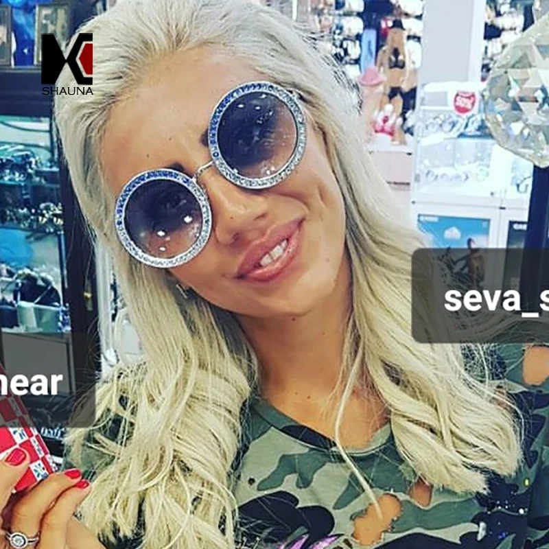 SHAUNA Luxury Crystal Decoration Women Super Round Sunglasses Oversize Ladies Gradient Lens Glasses UV400
SHAUNA Luxury Crystal Decoration Women Super Round Sunglasses Oversize Ladies Gradient Lens Glasses UV400