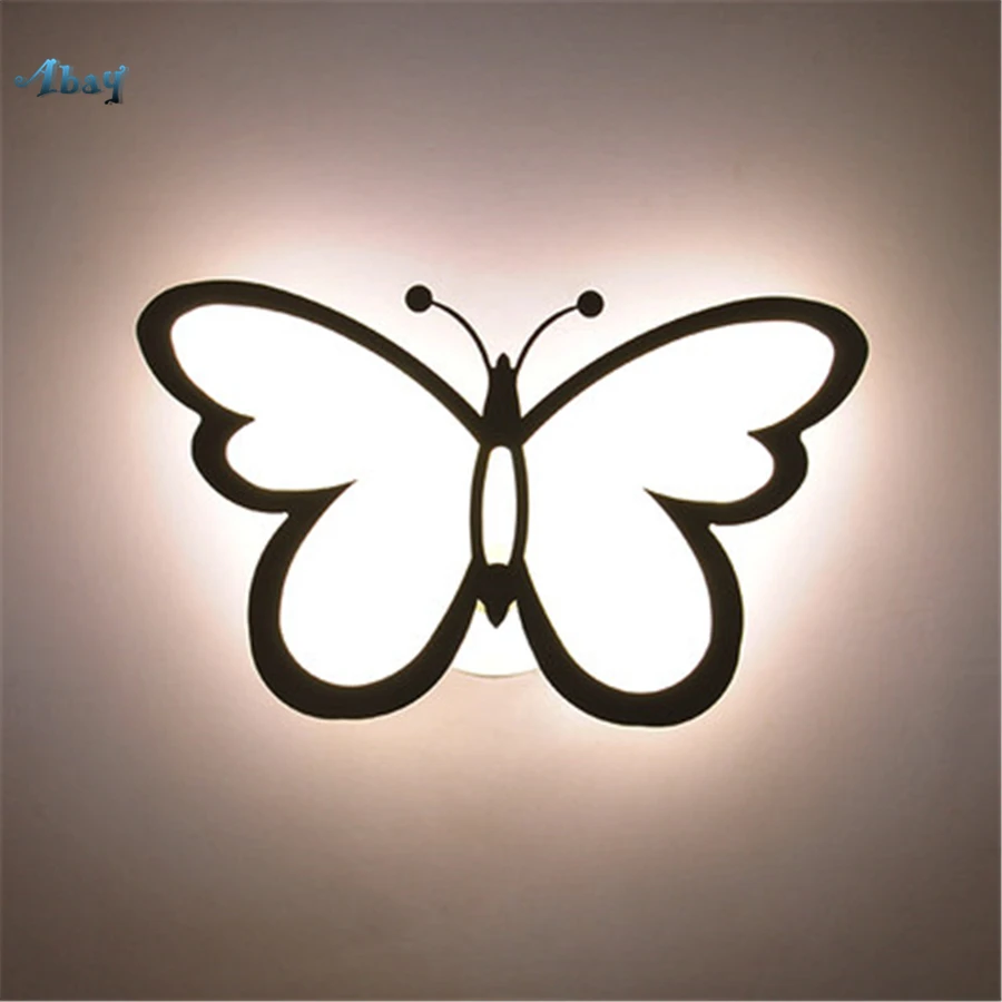 Скандинавские креативные Акриловые Настенные светильники-бабочки для гостиной
