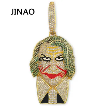 JINAO Hip Hop New Joker supervillain Pendant Necklace Micro Pave Cubic Zircon Charm Hip Hop Jewelley For Men Women Gift
JINAO Hip Hop New Joker supervillain Pendant Necklace Micro Pave Cubic Zircon Charm Hip Hop Jewelley For Men Women Gift