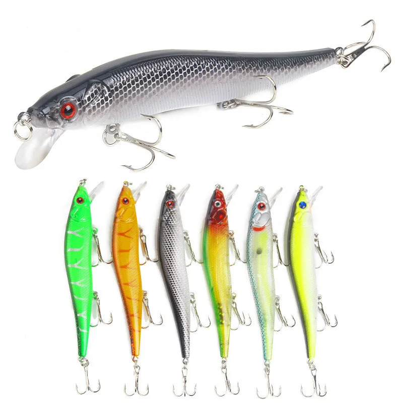 6Pcs/lot Wobblers Minnow Fishing Bait Lure Fish Tackle 11.5cm 15g Artificial Plastic Float Crankbait Hard Baits For Sea Pesca 
6Pcs/lot Wobblers Minnow Fishing Bait Lure Fish Tackle 11.5cm 15g Artificial Plastic Float Crankbait Hard Baits For Sea Pesca