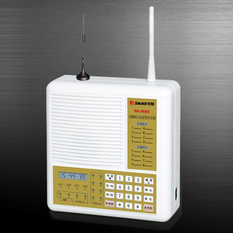 4 wired + 8 wireless zones with microcomputer control GSM wireless alarm
4 wired + 8 wireless zones with microcomputer control GSM wireless alarm