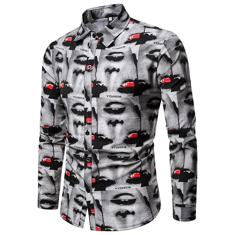 Men's Shirt Hawaiian Character pattern Camisa masculina Long Sleeve Hip hop Casual Mens Dress Shirts Blouse Men Fashion
Men's Shirt Hawaiian Character pattern Camisa masculina Long Sleeve Hip hop Casual Mens Dress Shirts Blouse Men Fashion