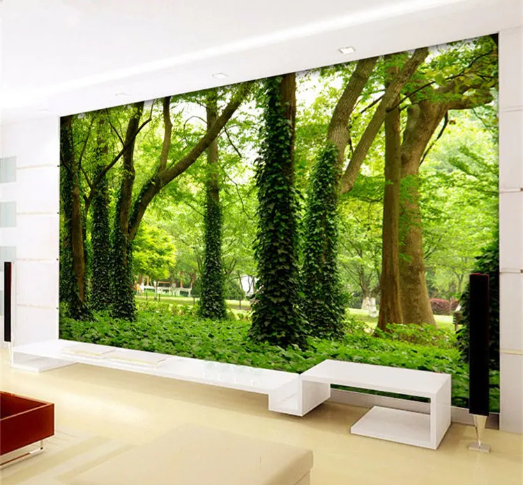 

Personalized custom 3D stereoscopic large mural of forest trees wallpaper sofa TV restaurant Wallpaper for living room