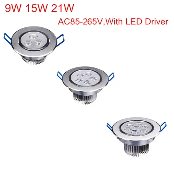 LED Spotlight 9W 15W 21W Epistar LED Recessed Cabinet Wall Spot Down light Ceiling Lamps Cold White Warm White For Home Lighting
LED Spotlight 9W 15W 21W Epistar LED Recessed Cabinet Wall Spot Down light Ceiling Lamps Cold White Warm White For Home Lighting