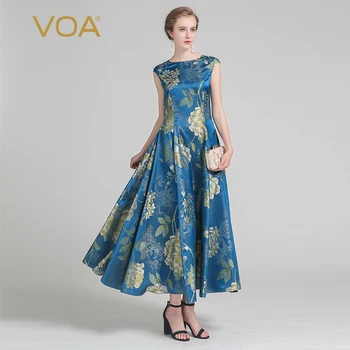 VOA Vintage Silk Jacquard Elegant Print Women Long Dress Fashion Short Sleeve Luxury A Line Princess Maxi Dress Summer ALX01501
VOA Vintage Silk Jacquard Elegant Print Women Long Dress Fashion Short Sleeve Luxury A Line Princess Maxi Dress Summer ALX01501
