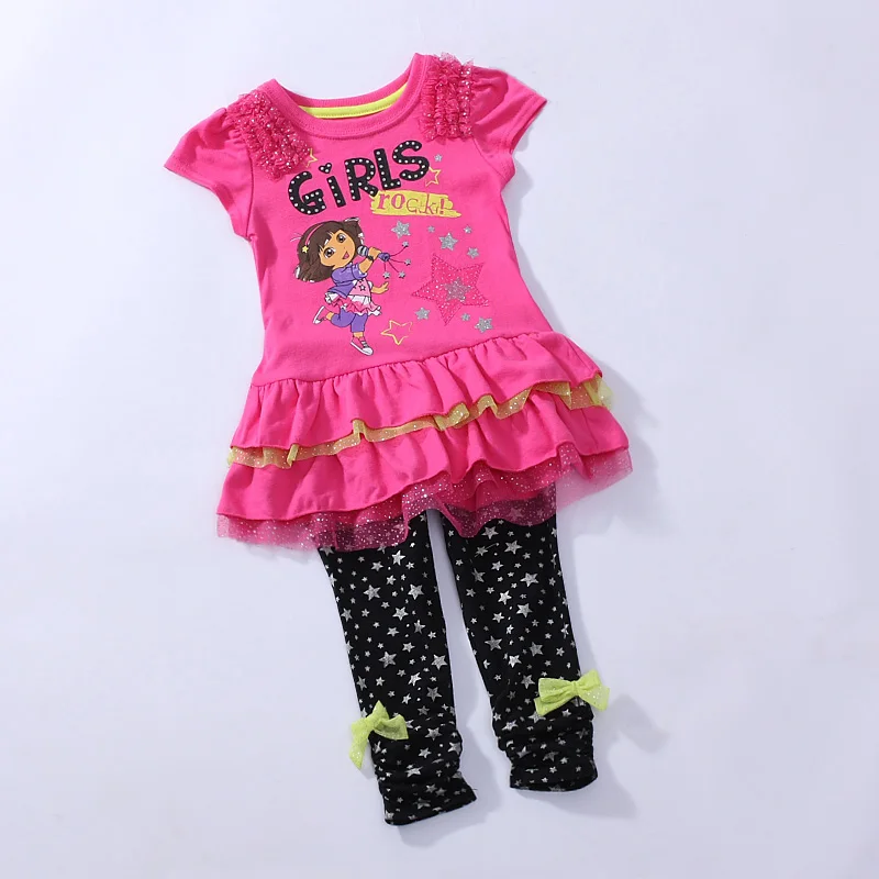 Wholesale Dora Children Clothing Set Girl Girls Red Short Sleeve T-shirt t shirt Top + Black Pant Outfit Suit WH16
Wholesale Dora Children Clothing Set Girl Girls Red Short Sleeve T-shirt t shirt Top + Black Pant Outfit Suit WH16