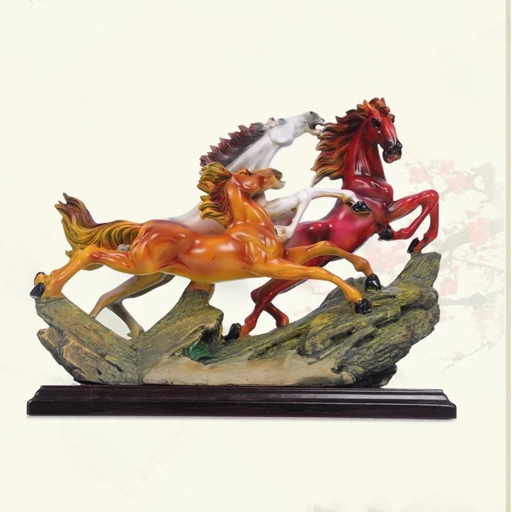 

Factory outlets] creative crafts resin tricolor horse selling business gifts office Decoration