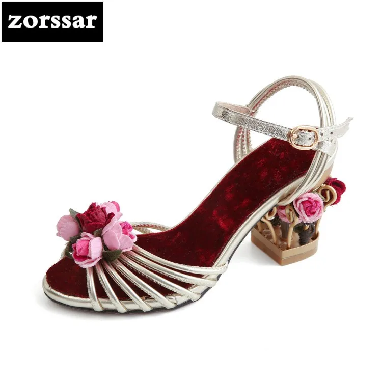 {Zorssar} 2018 Fashion Flowers High Heels Sandals Summer Women Shoes Open toe Ankle Strap Fretwork Heels Party shoes Big Size 43 
{Zorssar} 2018 Fashion Flowers High Heels Sandals Summer Women Shoes Open toe Ankle Strap Fretwork Heels Party shoes Big Size 43