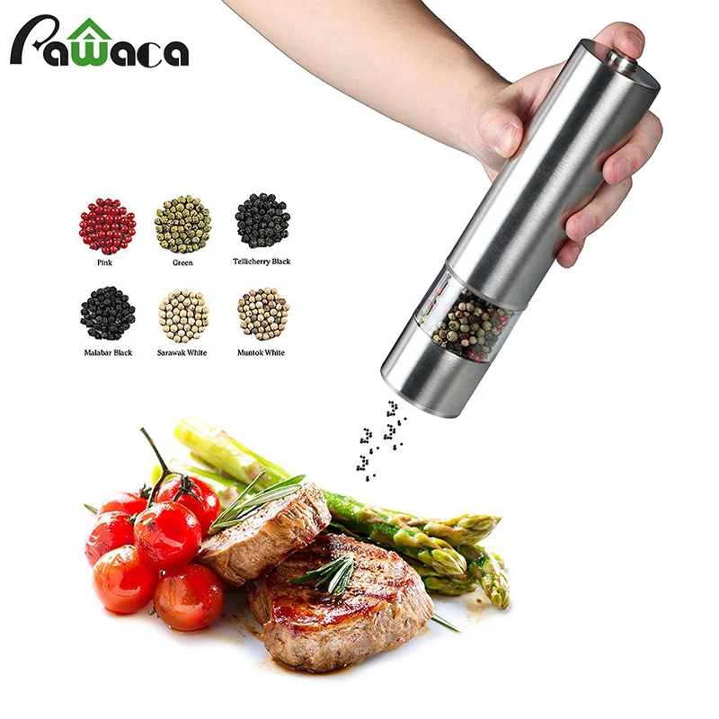 Stainless Steel Electric Salt Pepper Mill Salt and Pepper Grinder Spice Mill Muller Kitchen Tool with Adjustable Ceramic Grinder
Stainless Steel Electric Salt Pepper Mill Salt and Pepper Grinder Spice Mill Muller Kitchen Tool with Adjustable Ceramic Grinder