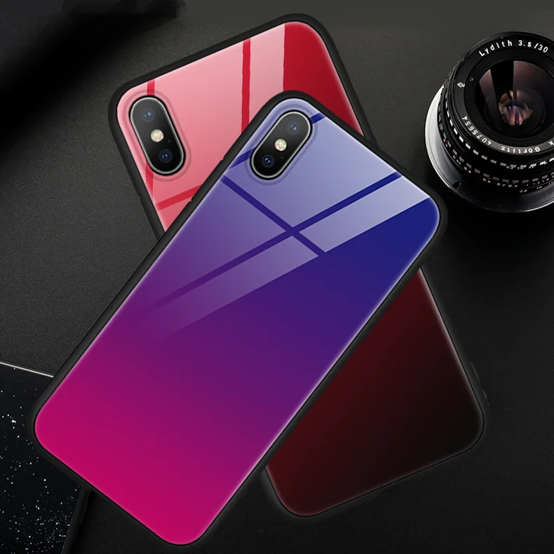 For TPU iPhone XS Max 6 6S 7 8 Plus XR X Case Gradient Protective Tempered Glass For iPhone X Cover Funda For iPhone 7 Plus Case
For TPU iPhone XS Max 6 6S 7 8 Plus XR X Case Gradient Protective Tempered Glass For iPhone X Cover Funda For iPhone 7 Plus Case