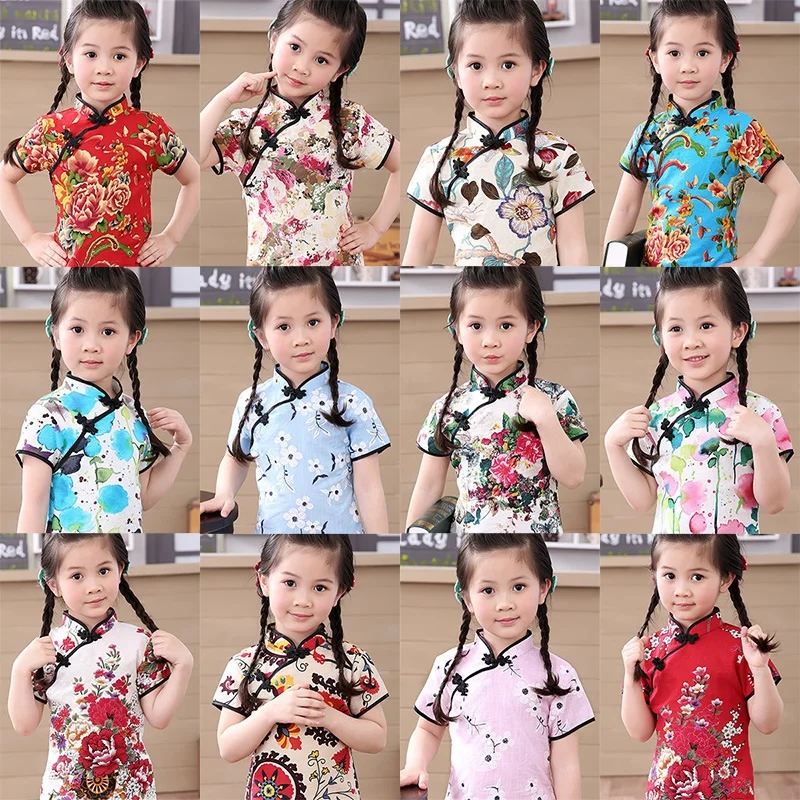 Cotton Girl Dress Floral Kids Baby Girls Qipao Short Sleeve Chinese Cheongsam Spring Autumn Girls Clothes Hot 2019 New
Cotton Girl Dress Floral Kids Baby Girls Qipao Short Sleeve Chinese Cheongsam Spring Autumn Girls Clothes Hot 2019 New