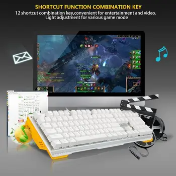 James Donkey Gaming Mechanical Keyboard 104keys Gateron Switches USB Wired Keyboard with Yellow Backlit for Mac PC CS LOL FPS
James Donkey Gaming Mechanical Keyboard 104keys Gateron Switches USB Wired Keyboard with Yellow Backlit for Mac PC CS LOL FPS