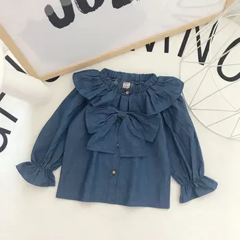 LJWWMTZ 2018 Girl's shirt big bow denim shirt long sleeve 18 spring dress new 3 - 8 years old Round collar DMD531036
LJWWMTZ 2018 Girl's shirt big bow denim shirt long sleeve 18 spring dress new 3 - 8 years old Round collar DMD531036
