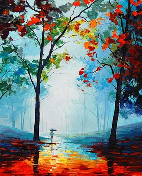 Modern handmade painting walking with umbralla in autumn on oil canvas for home decor and wallpaper
Modern handmade painting walking with umbralla in autumn on oil canvas for home decor and wallpaper