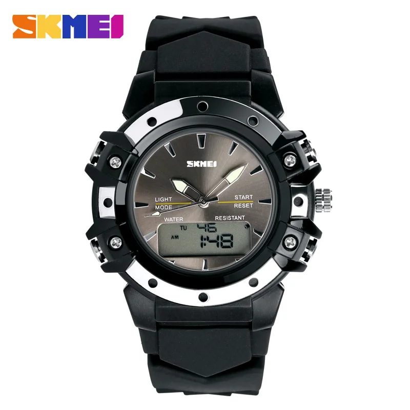 Skmei 0821 силиконовый ремешок для часов Dual Time повседневные цифровые женские/мужские