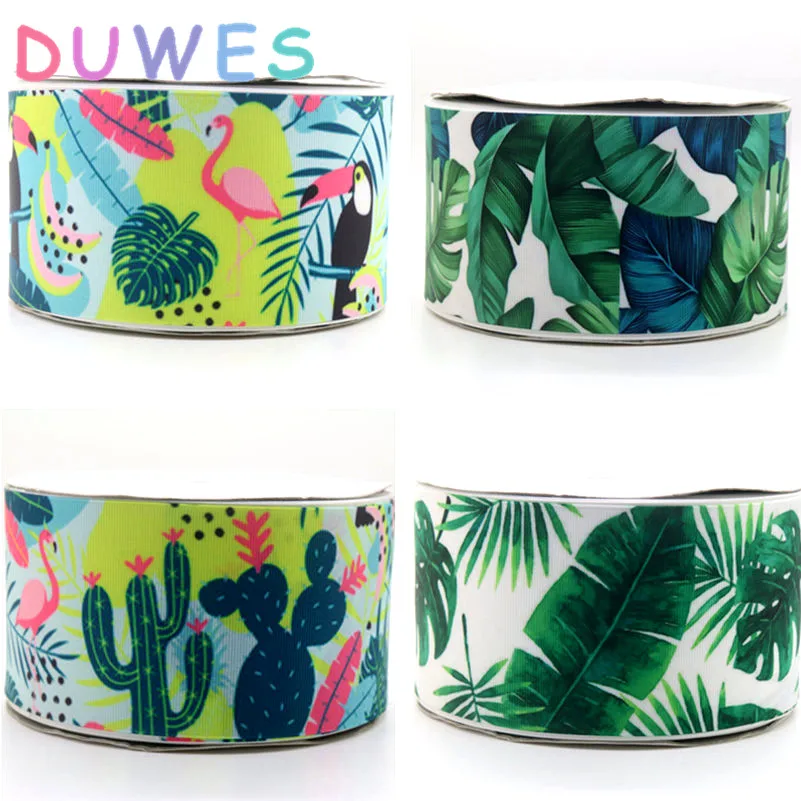 DUWES 3'' 50yards tropical cactus leaf printed grosgrain Ribbon Accessory hairbow headwear decoration Wholesale OEM 75mm D925
DUWES 3'' 50yards tropical cactus leaf printed grosgrain Ribbon Accessory hairbow headwear decoration Wholesale OEM 75mm D925