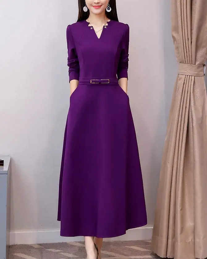 High Quality 2019 Spring New Arrival Plus Size M-3XL Leisure V Collar Long Sleeve Woman Long Dress
High Quality 2019 Spring New Arrival Plus Size M-3XL Leisure V Collar Long Sleeve Woman Long Dress