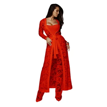 Hot Fashion Elegant Style 2018 Casual 3 Piece Women Set Lace Full Sleeve X-Long Outwear Long Pants Sexy Set
Hot Fashion Elegant Style 2018 Casual 3 Piece Women Set Lace Full Sleeve X-Long Outwear Long Pants Sexy Set