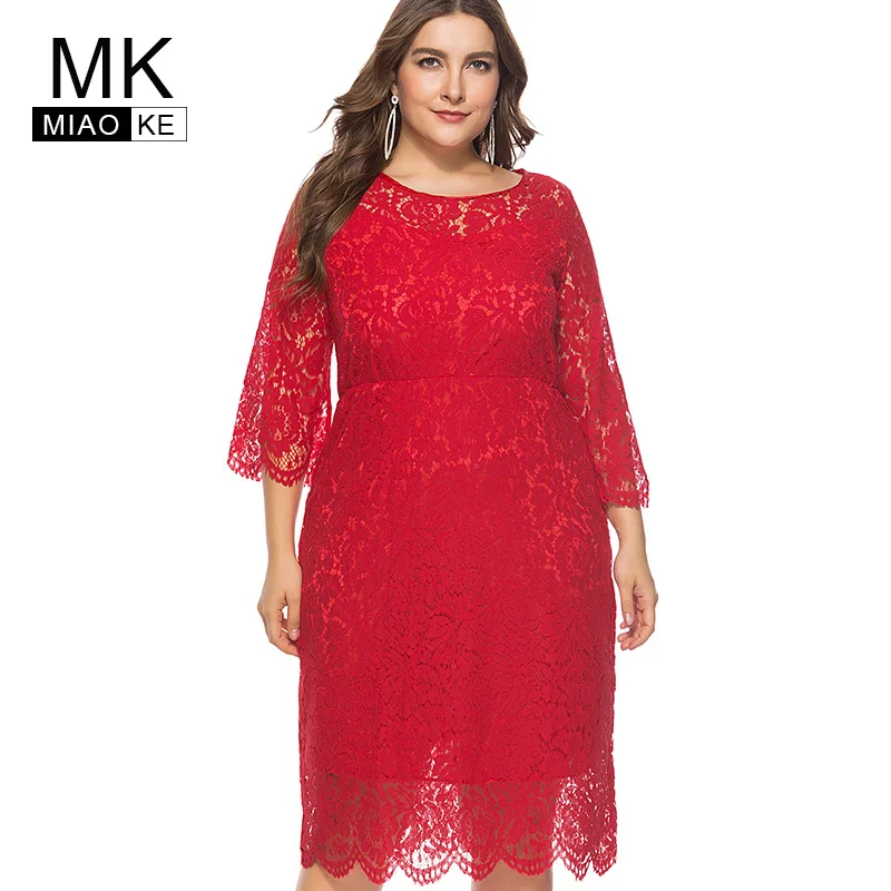 Miaoke Plus Size Red Midi Lace Dress Women Clothing 2018 High Quality Fashion Vintage Sexy Club Party Elegant Dresses 4XL 5XL 6X
Miaoke Plus Size Red Midi Lace Dress Women Clothing 2018 High Quality Fashion Vintage Sexy Club Party Elegant Dresses 4XL 5XL 6X