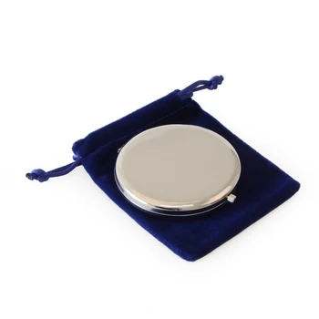 Silver Metal Pocket Mirror Round Folded Compact Cosmetic Mirror with Noble Dark Blue Velvet Bag , Birthday Gifts / Wedding Gifts
Silver Metal Pocket Mirror Round Folded Compact Cosmetic Mirror with Noble Dark Blue Velvet Bag , Birthday Gifts / Wedding Gifts